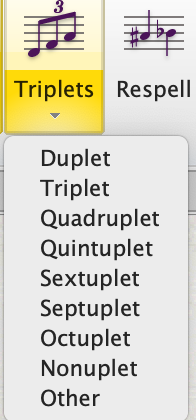 The Triplets submenu that allows several more options.