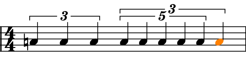 Here is what happens if you do not exit tuplet insertion mode before changing the ratio.