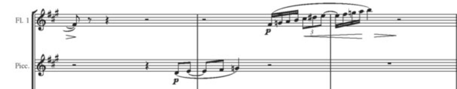 Britten, here, places the Piccolo under the Flute 1 stave