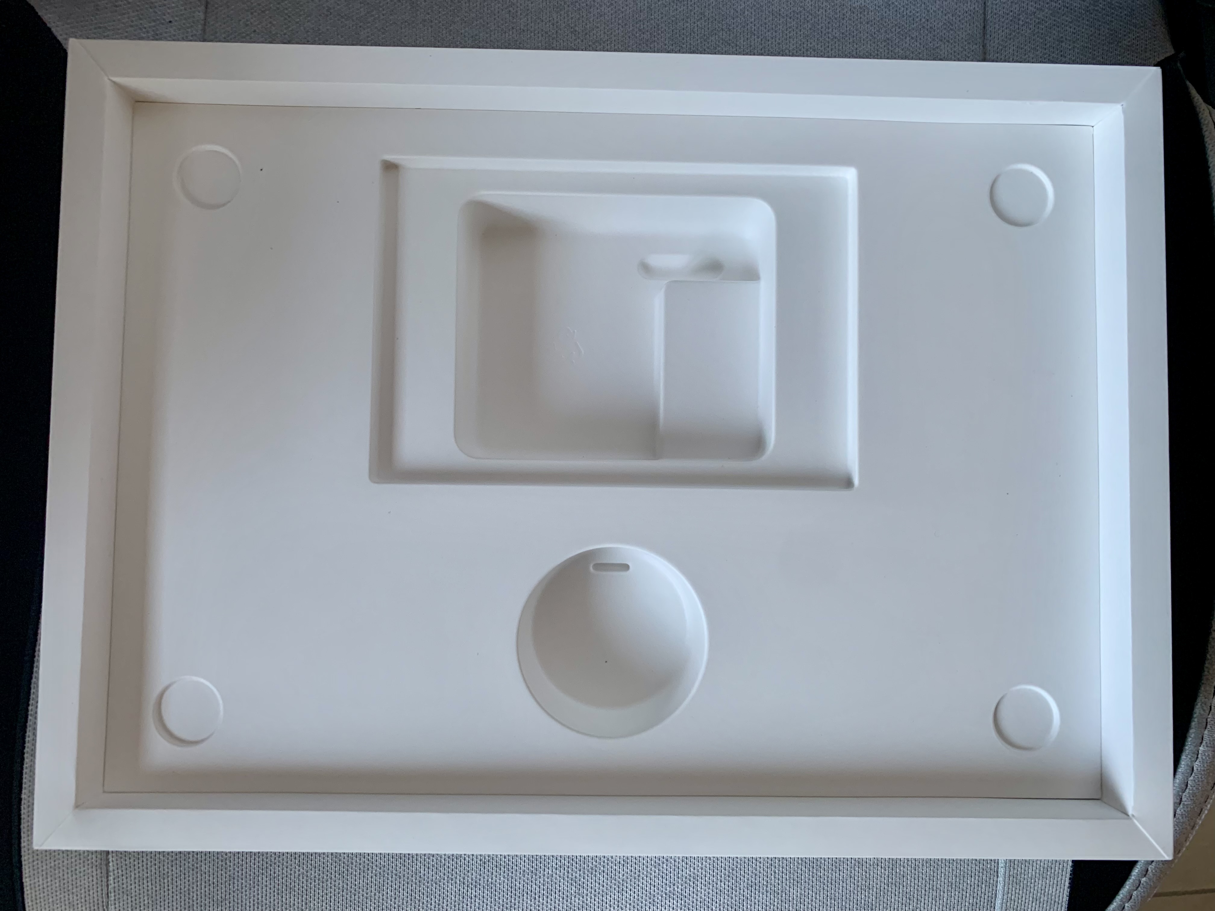 The inside of the box