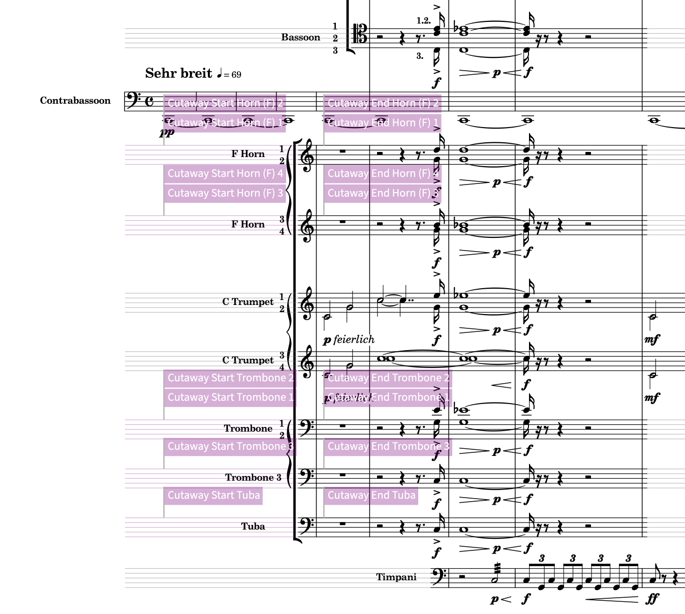 See also the signposts allowing accurate tracking of what is going on in the score.